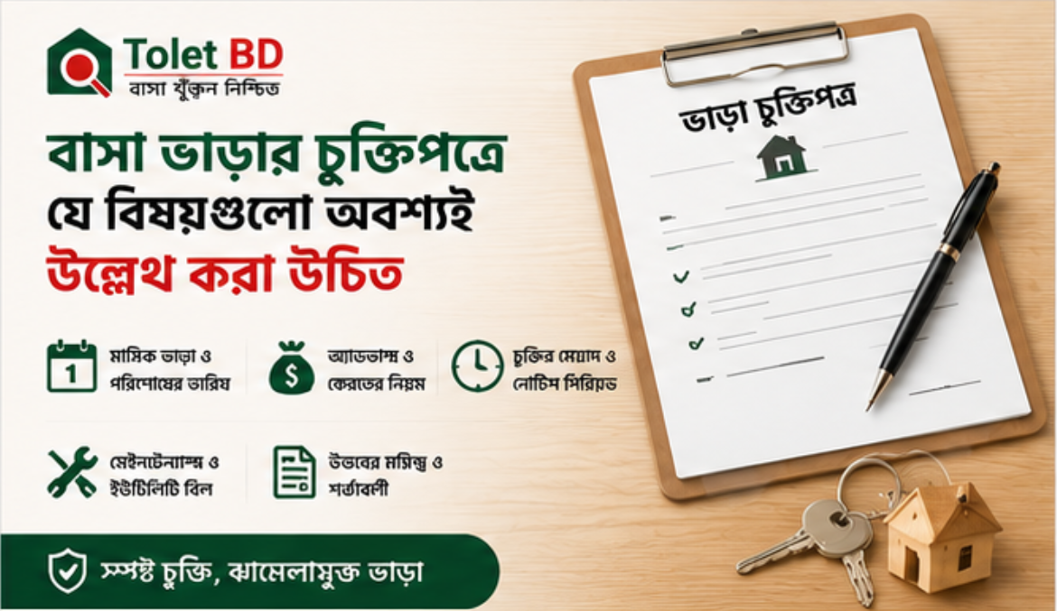 বাসা ভাড়ার চুক্তিপত্রে যে বিষয়গুলো অবশ্যই উল্লেখ করা উচিত